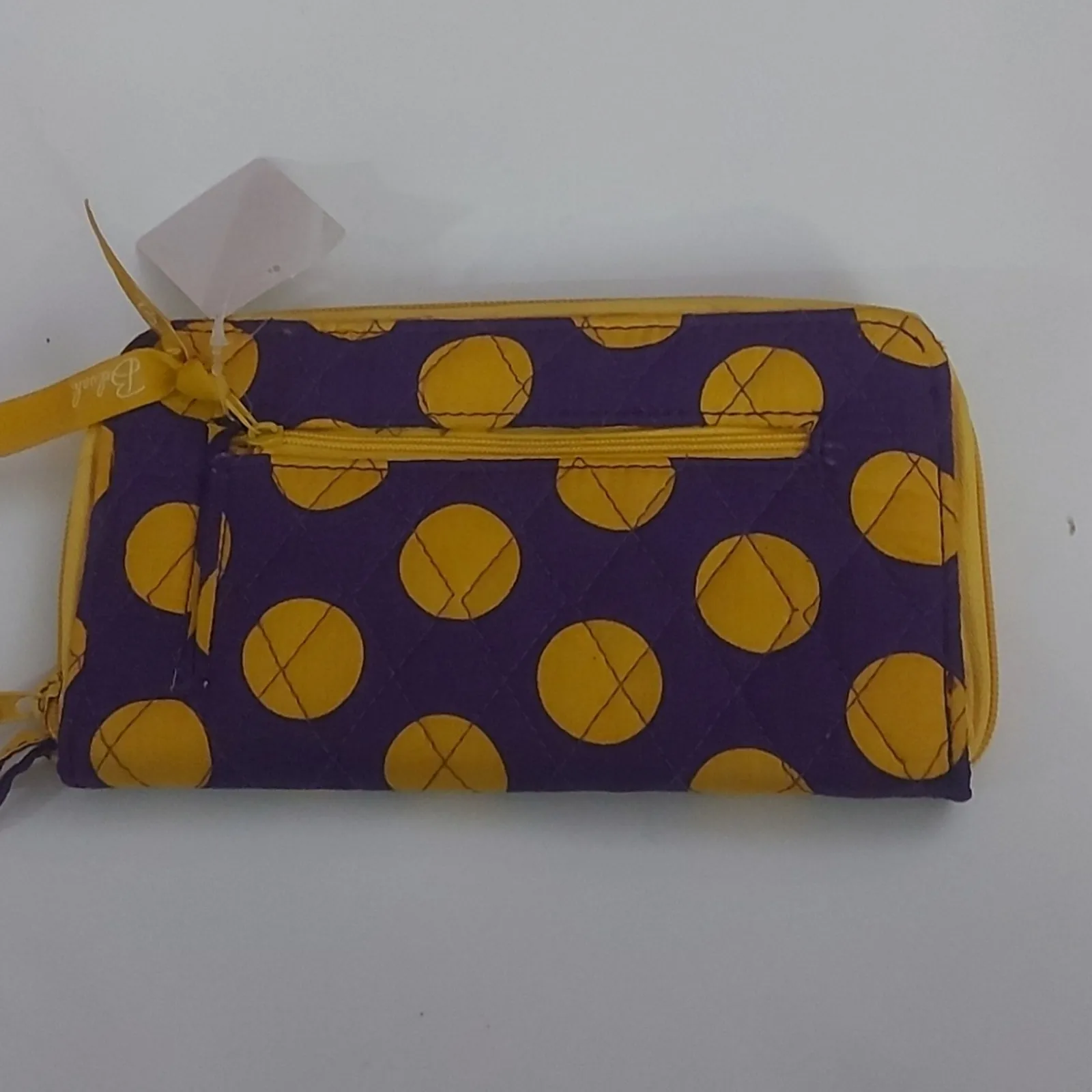 Belvah Yellow/Purple Zip Polka Dot Wallet Wristlet Dopamine Coconut Girl NEW Purple - Image 2