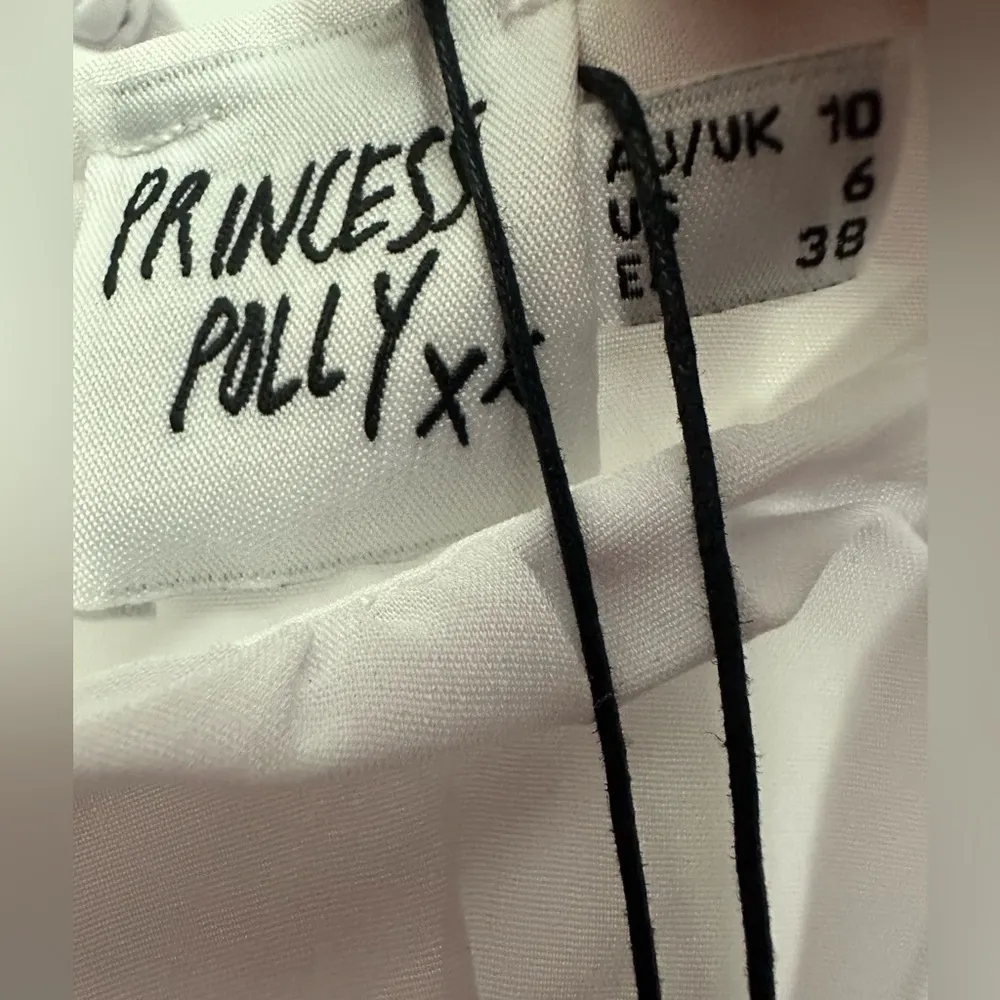 Princess Polly Dyer Sheer Sleeve Mini Dress 6 Petite White Bridal Wedding NWT - Image 6