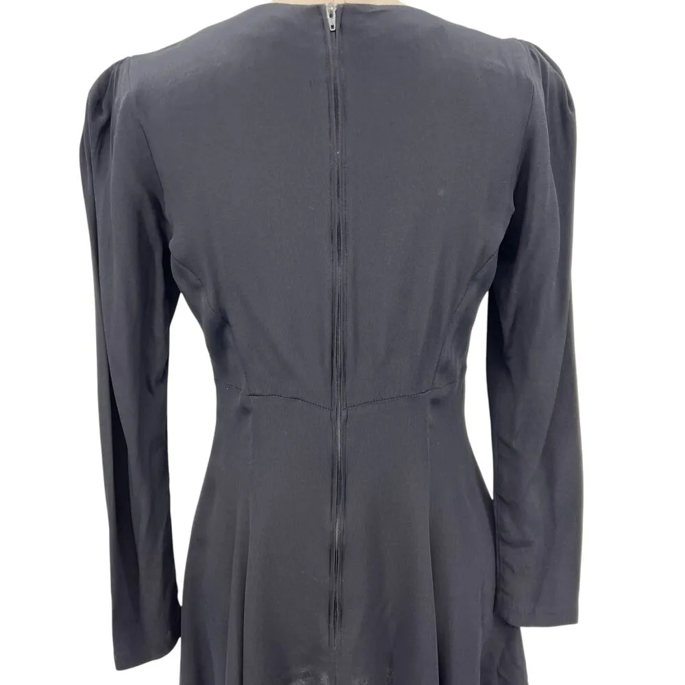 Betsey‎ Johnson Vintage Mini Dress Long Sleeve V-Neckline Black Size Medium - Image 10