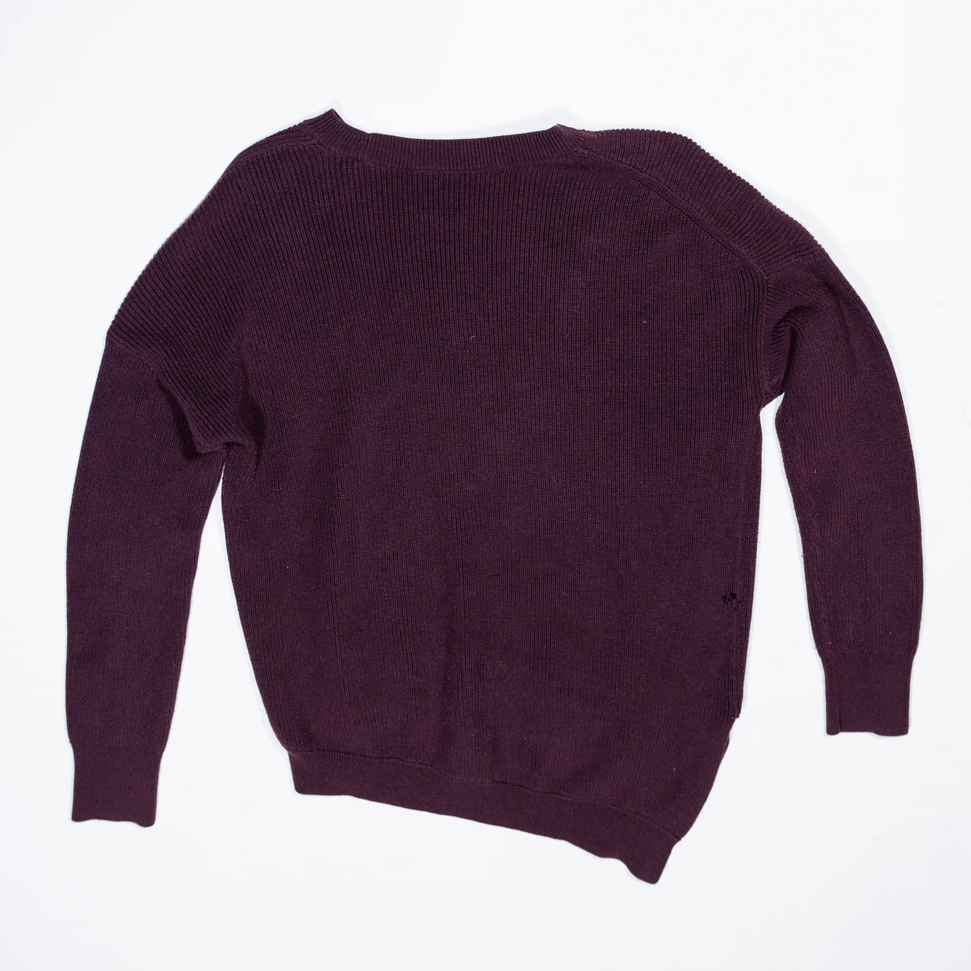 Athleta  Rest Day Cotton Silk Knit Asymmetrical Hem Pullover Sweater Purple S - Image 4