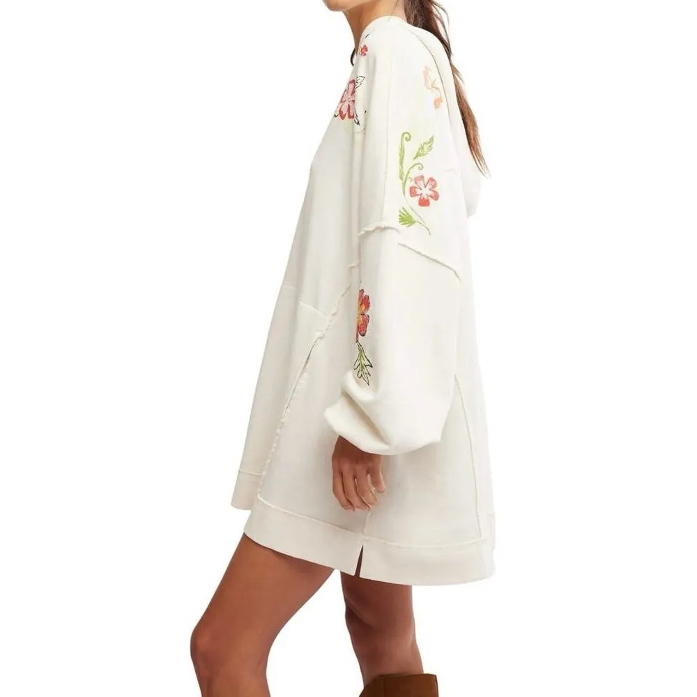 FREE PEOPLE We The Free Graphic Hoodie Ivory Combo Size L New w/ Tag MSRP $148 - Image 3