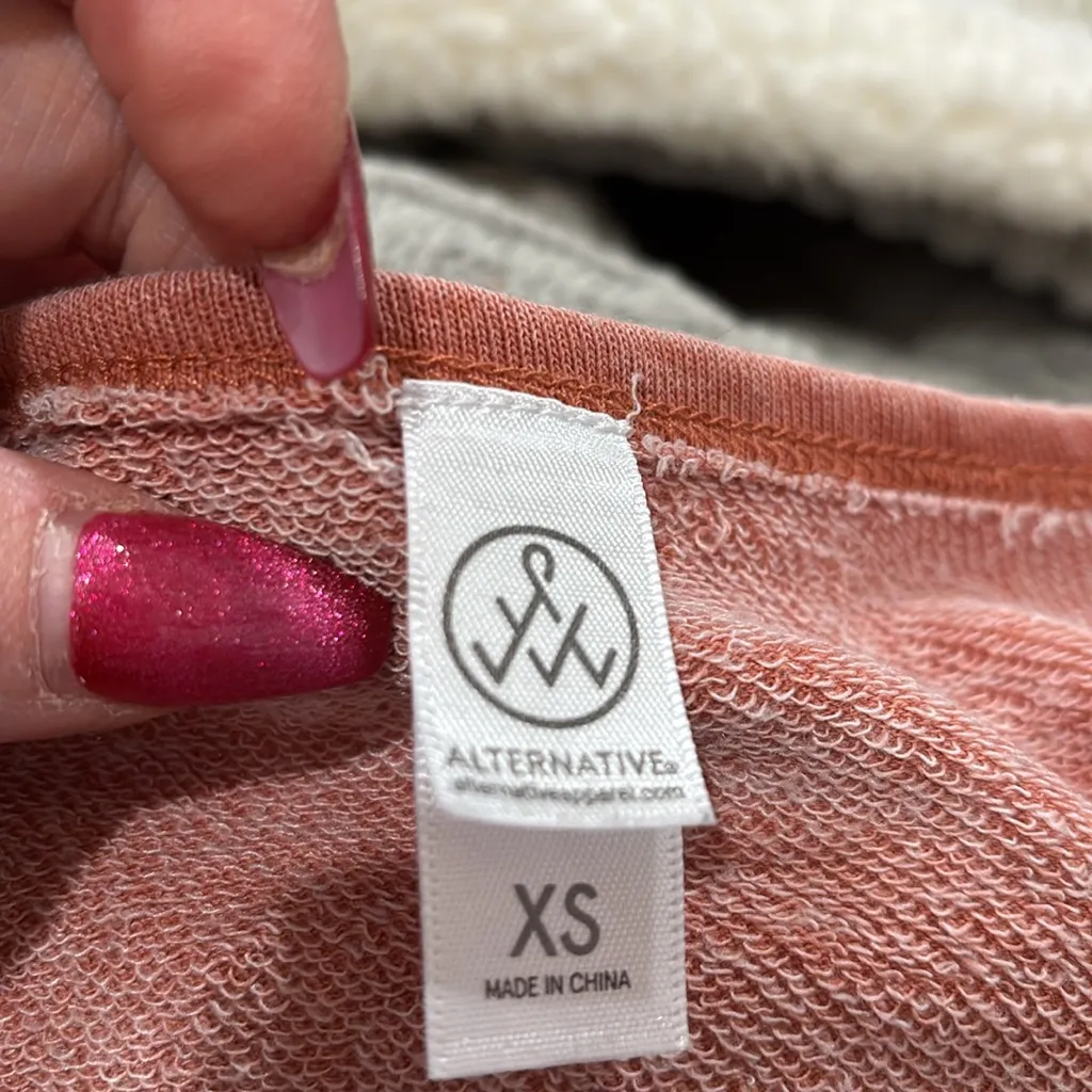 Alternative Apparel Boho Bell Sleeve Crop Sweatshirt - Image 9