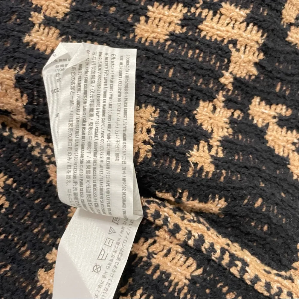 Abercrombie & Fitch Leopard Print Open Front Cardigan Sweater Tan Black XS - Image 12