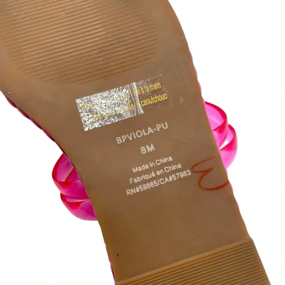 Nordstrom BP Viola Braided Flat Slide Sandals in Barbie Pink Size 8 - Image 5