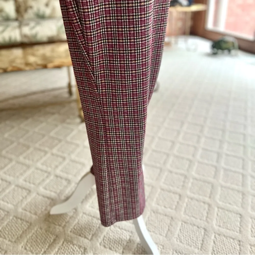 Wild Fable Jumpsuit Cropped Purple Plaid Tweed Knit Sleeveless L (jrs) Preppy - Image 11