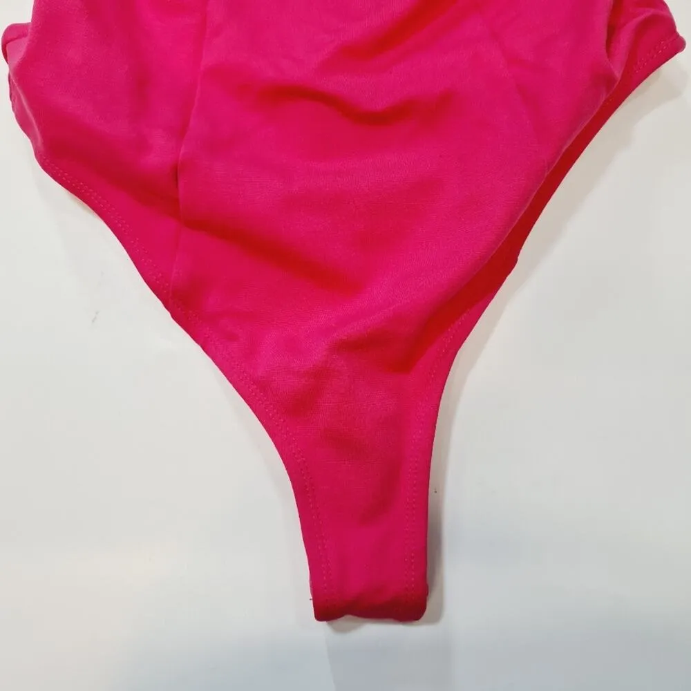 Superdown Gianna Sweetheart Bodysuit in Pink Small - Image 4