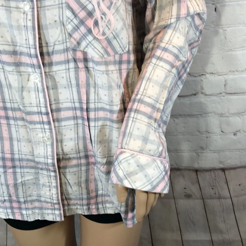Victoria's Secret Sparkly Button Down Pajama Top M - Image 5