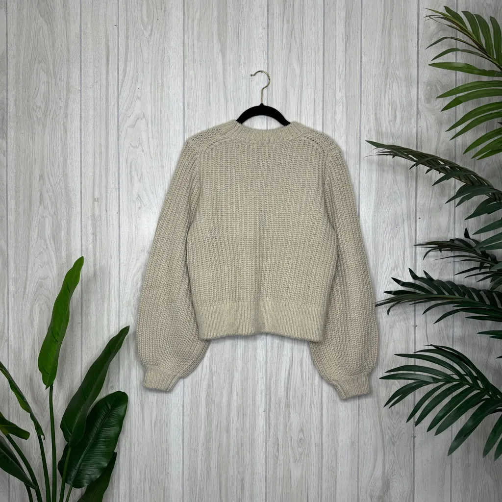 Boden Natural Chunky Ribbed Wool & Alpaca Blend Sweater size S Small K0636 - Image 3