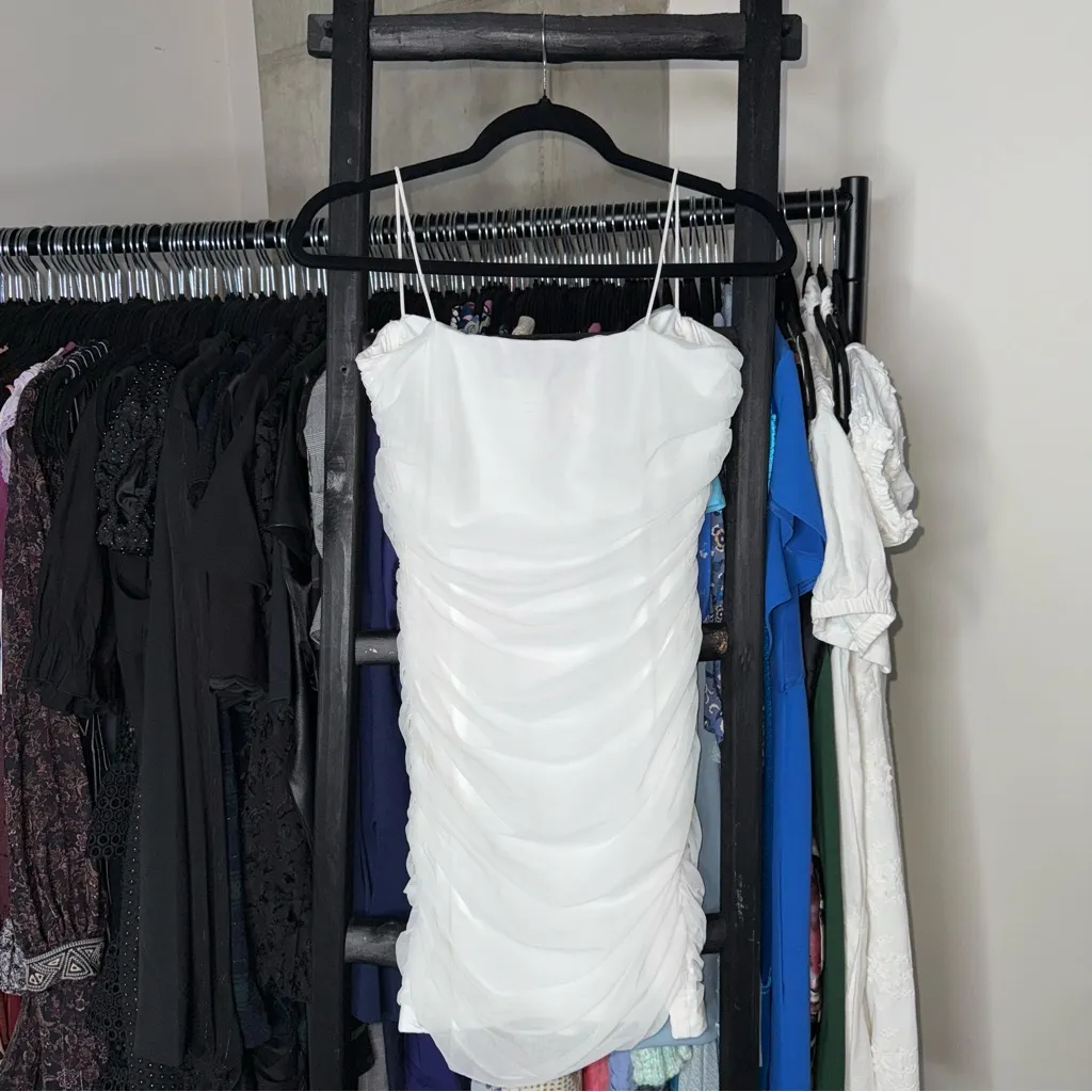 LEAU Dedon Bustier White Mesh Dress Size XL - Image 9