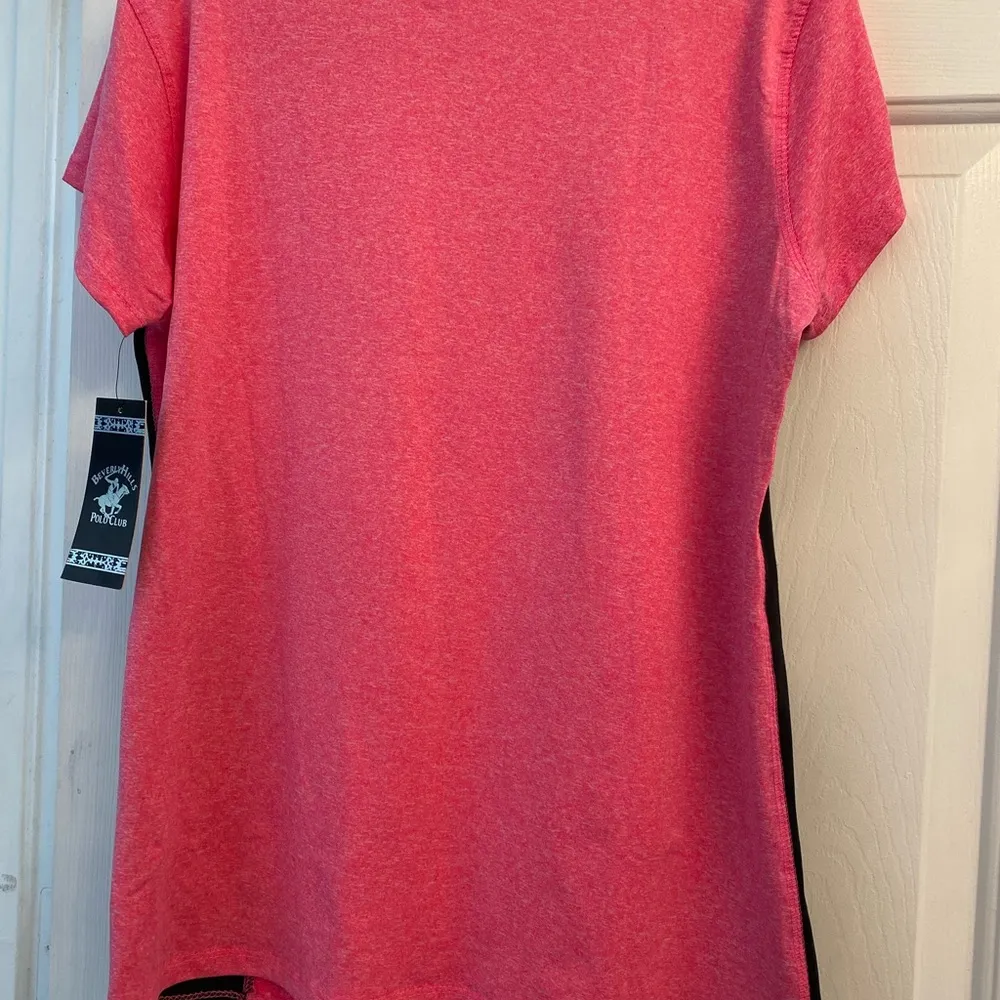 Beverly Hills Polo Club Pink Athletic V Neck Top L NWT - Image 7