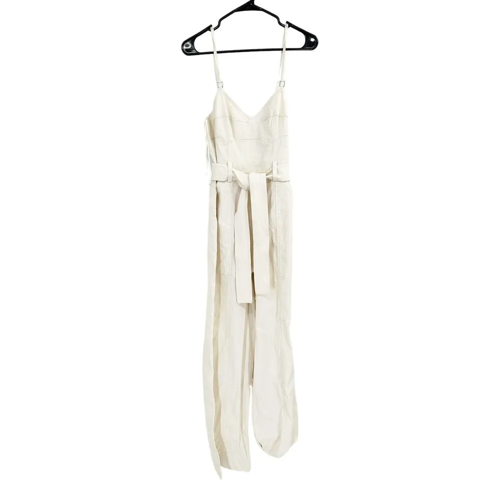 A.L.C. Mila Frank Jumpsuit in Ivory White Tie Waist Size 4 NEW - Image 2