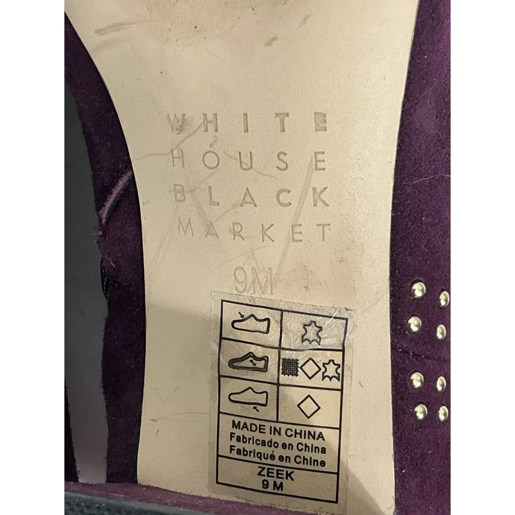 Womans White House Black Market Zeek Burgundy Suede Pull On Ankle Boot 9 M - Image 8