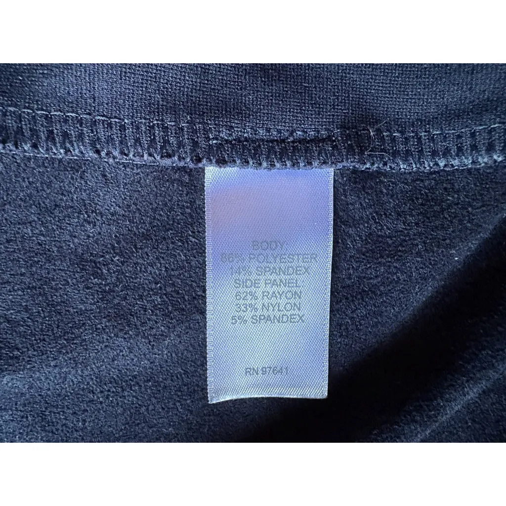 J Jill Navy Blue Open Front Faux Suede Draped Waterfall Cardigan Jacket XL - Image 6