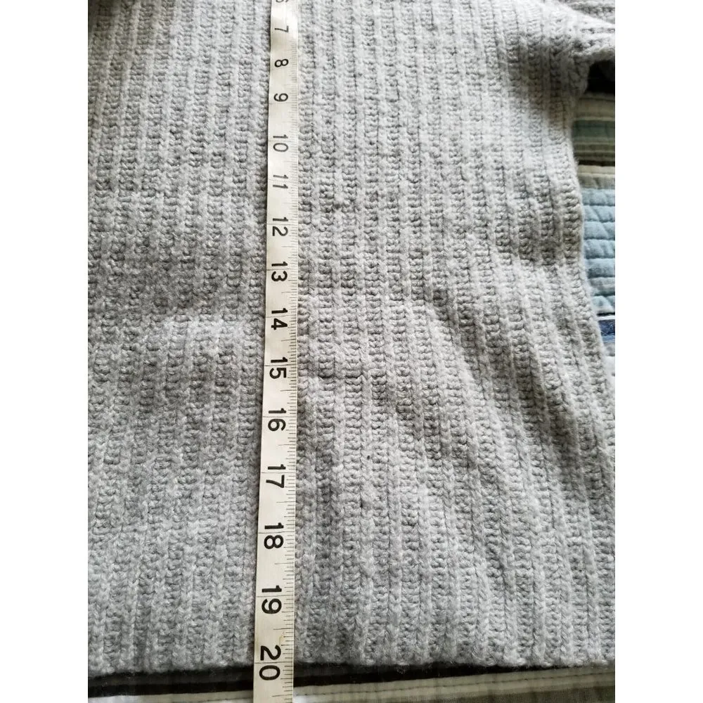 AMERICAN APPAREL Gray Chunky Wool Blend Sweater Cowl Neck Long Sleeve Crop OS - Image 8