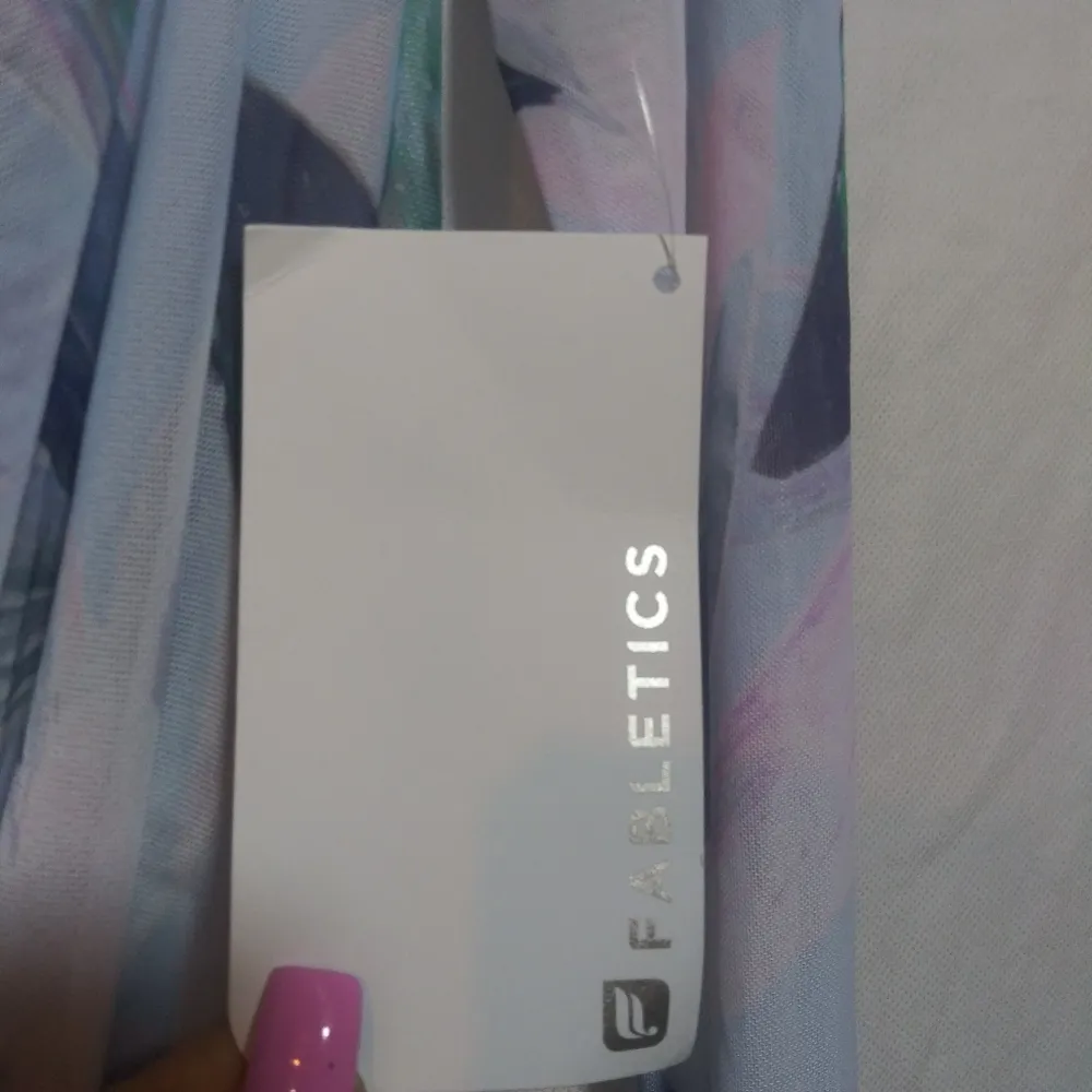 Fabletics Treva Long-Sleeve Wrap Mesh Tropicales Print Top Athletic Size S - Image 7