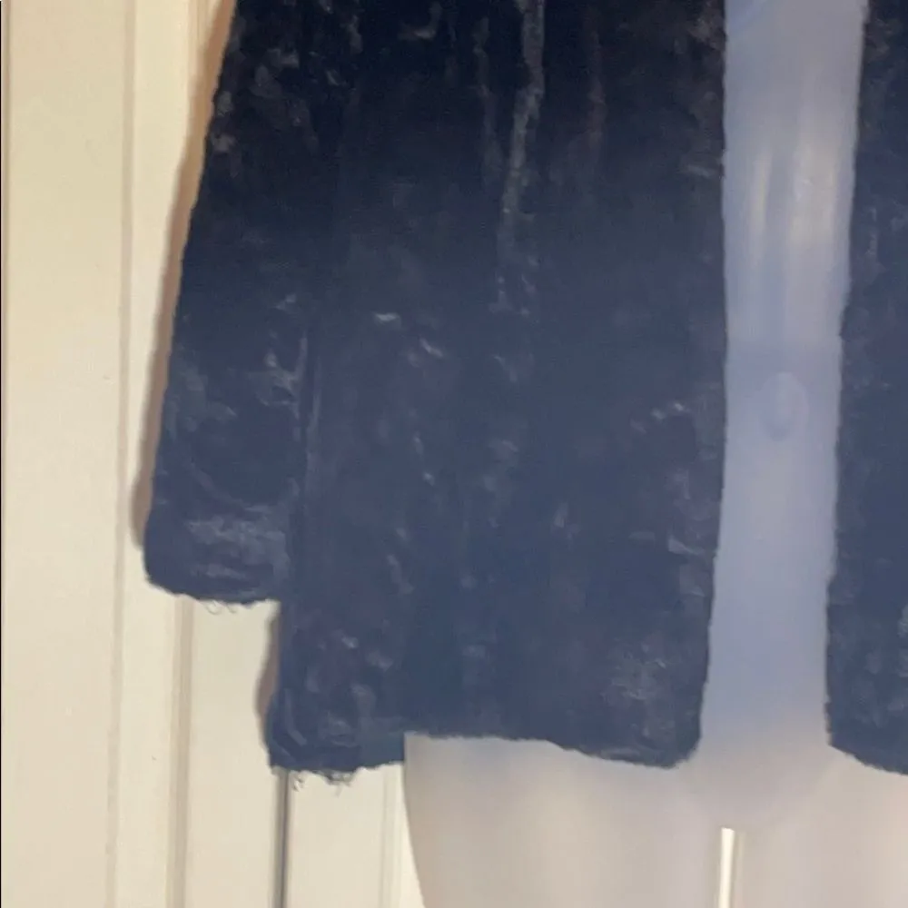 Vintage Faux Seal Fur Swing Capelike Coat 1940s or 1950s Black Size undefined - Image 4