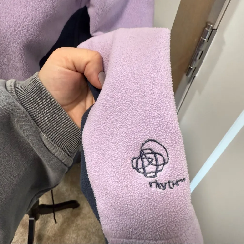 Patagonia Women's Rhythm Fleece Purple‎ Grey Full Zip Hoodie Jacket Casual M - Image 5