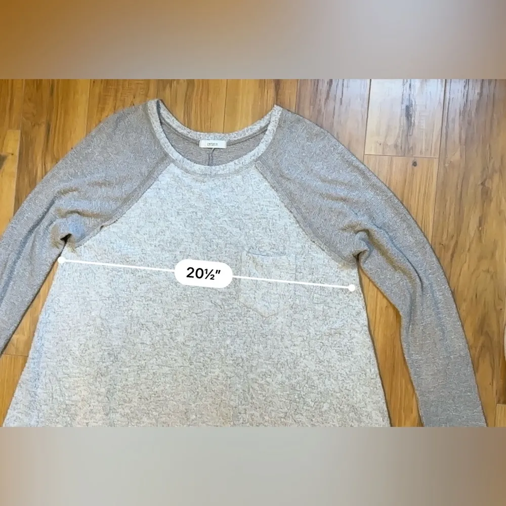 Cherish Light Gray Long Sleeve Women's Top Size L - Image 7