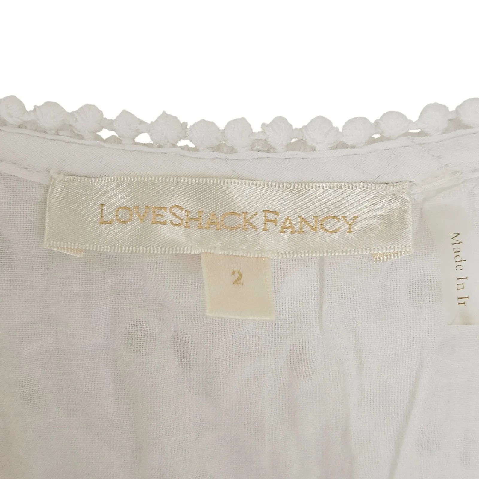 $595 LoveShackFancy Stassie Eyelet Lace Maxi White Bridal Dress Size 2 - Image 10