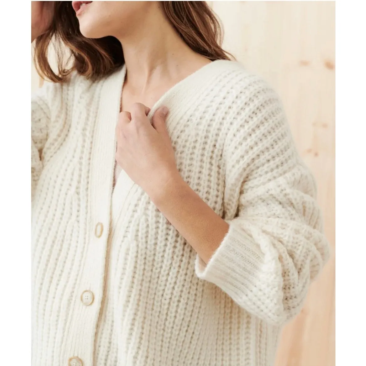 Jenni Kayne Alpaca Cocoon Cardigan In Ivory - Image 7