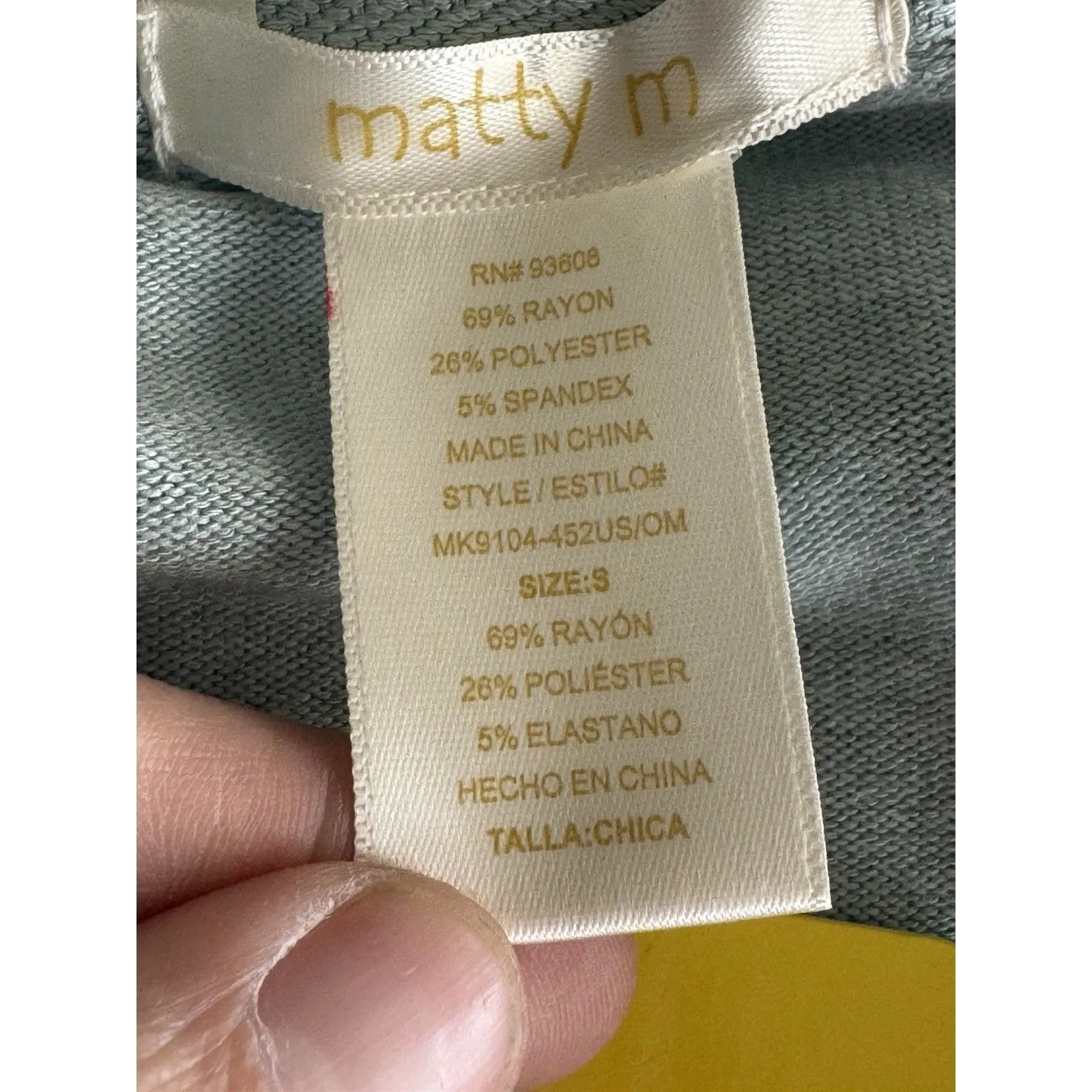 Matty M Womens Sweater Sz Small V - Image 10