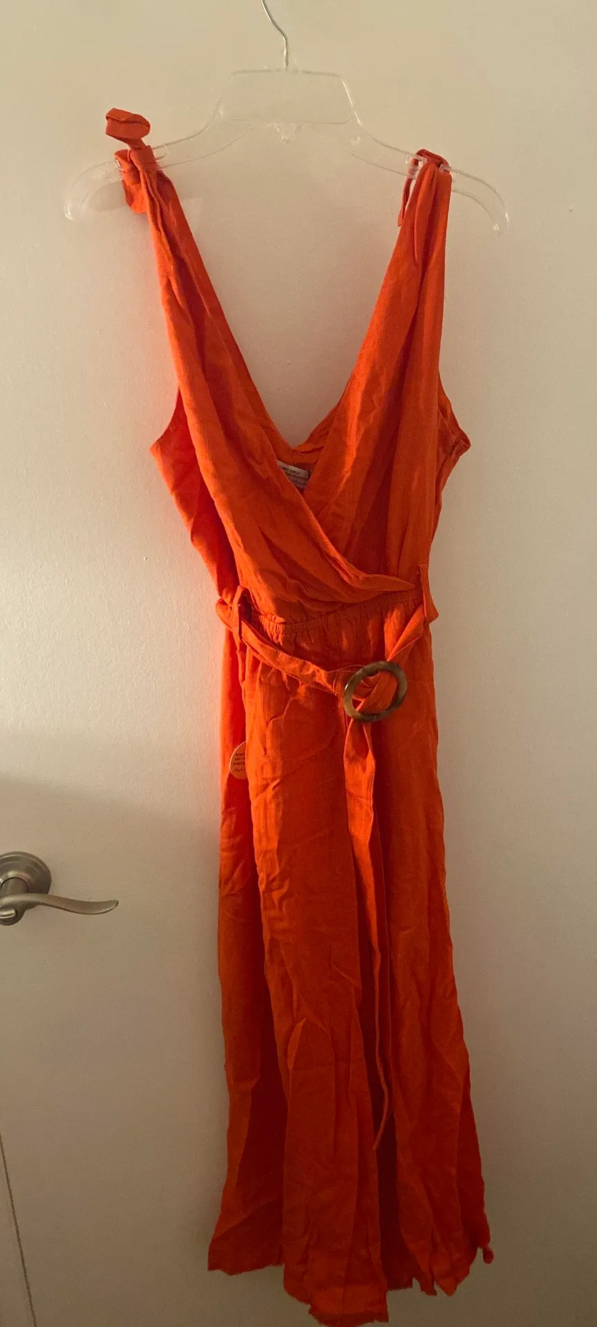 Blair Orange Tie Strap Jumpsuit  - Image 4