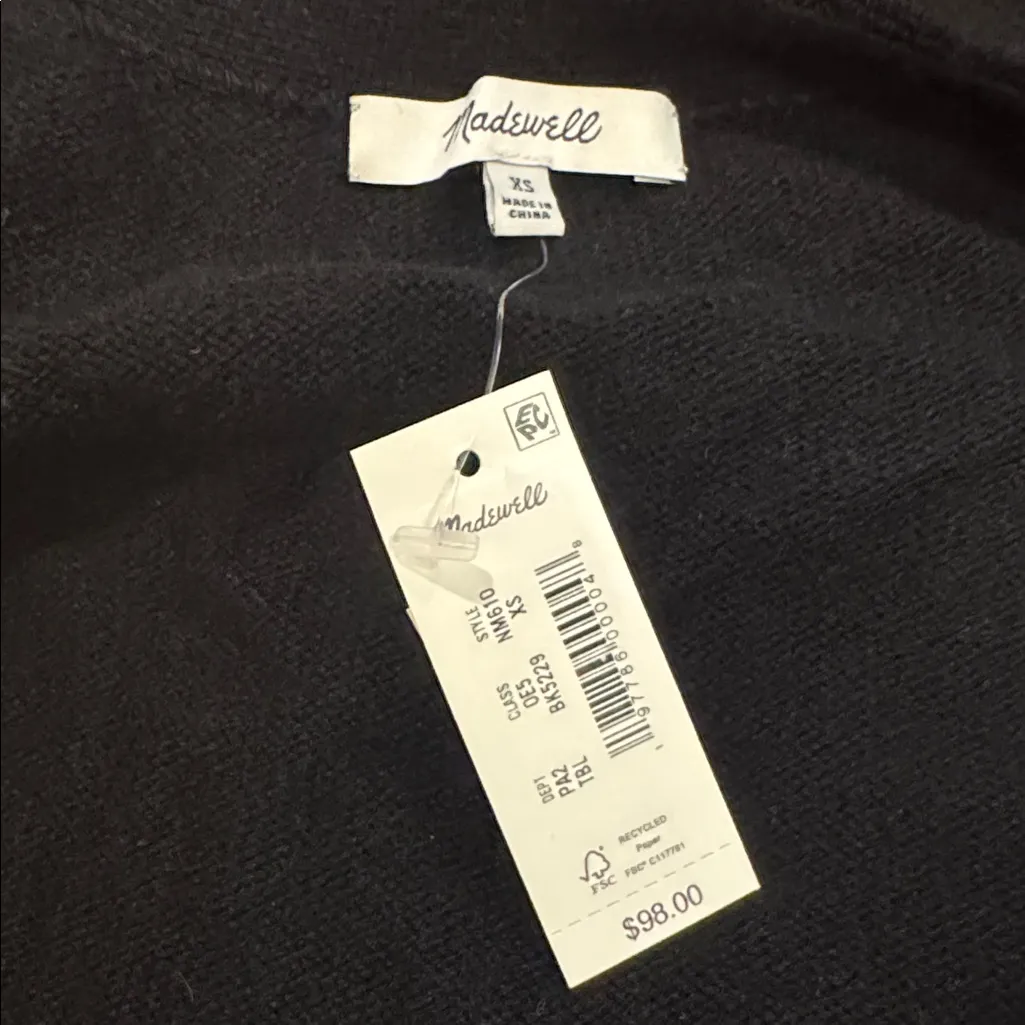 Madewell Harlow Boyfriend Cardigan - True Black Size XS - Image 5