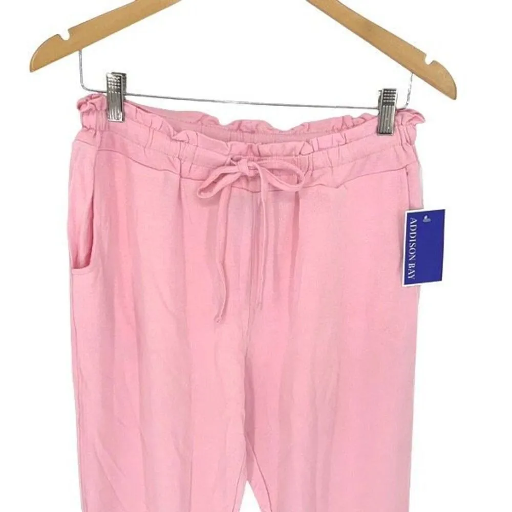 Addison Bay LOVIE SWEATPANT IN LIGHT‎ PINK POCKETS Size Medium - Image 4