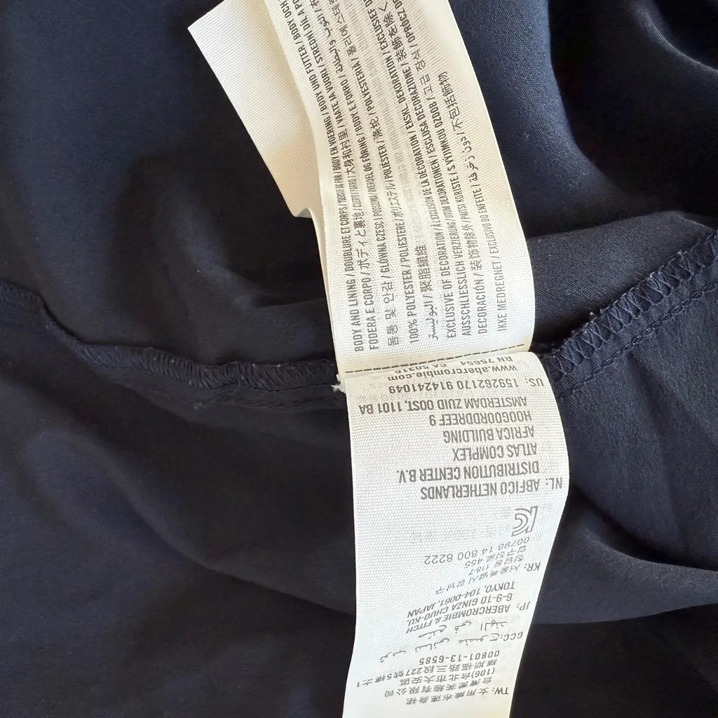 Abercrombie & Fitch Navy Long Sleeve Dress pockets women size S - Image 6