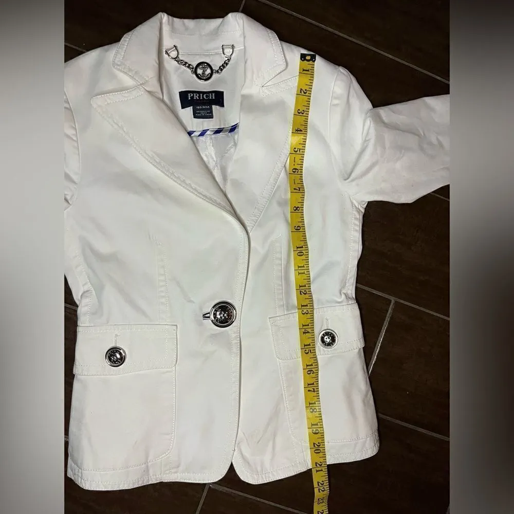 Prich pride & rich white fitted blazer sz small 160/84A - Image 7