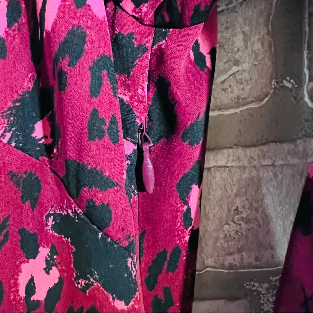 & Other Stories NWT Burgundy Leopard Print Long Sleeve Dress Size 4 - Image 9