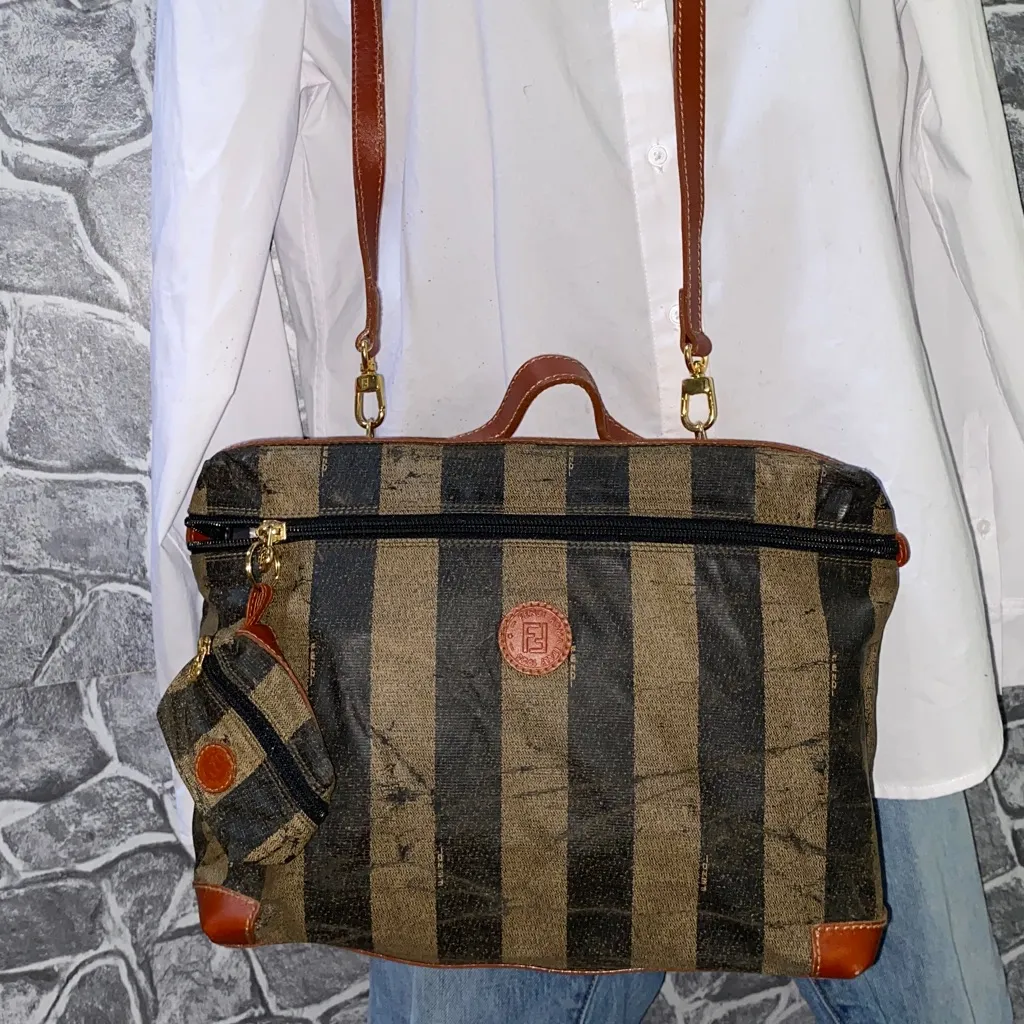 Authentic Fendi Pequin Stripe Bag - Image 3