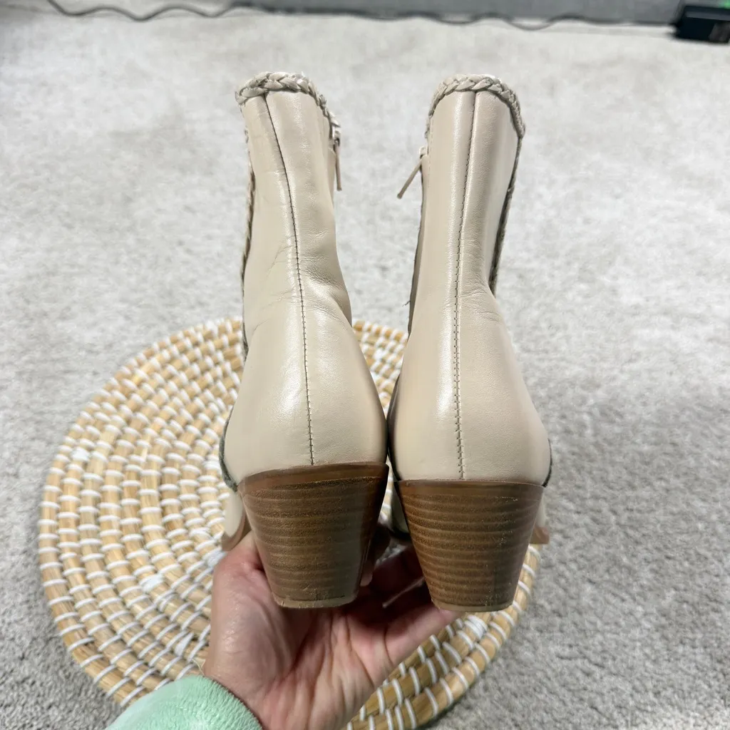 Coconuts by Matisse Arial Ankle Boots Booties Pointed-Toe Block Heeled Ivory 8 - Image 7