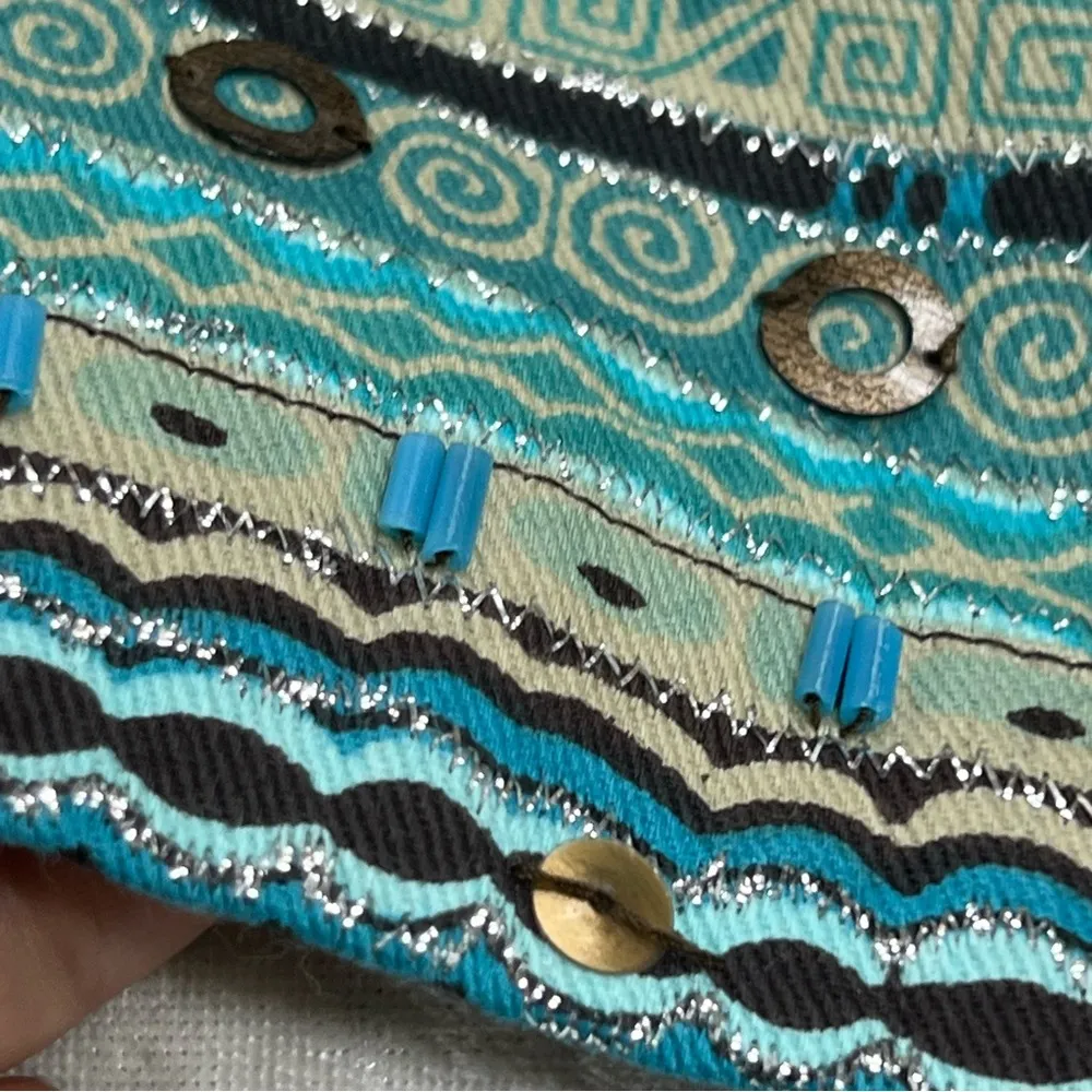 Units nwt xl embroidery beaded floral artsy button down light blazer jacket top - Image 10