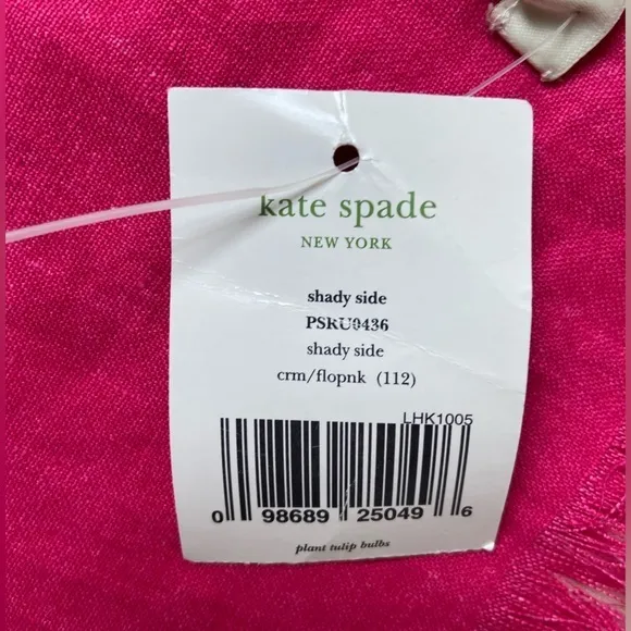 Kate‎ Spade linen scarf hot pink and white - Image 5