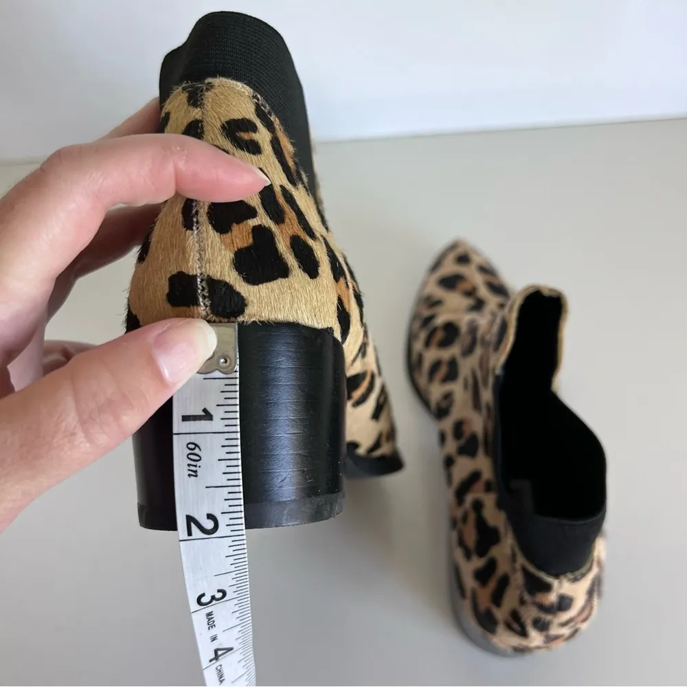 Steve Madden Womens Palace Leopard Cow Hair Ankle Booties Pull On 7B - Image 3