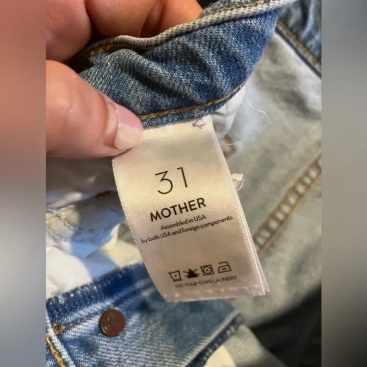 Mother Denim Double Prep Fun Dip Flood Fray Jeans in Nothing Else Like It Blue Size 31 - Image 7