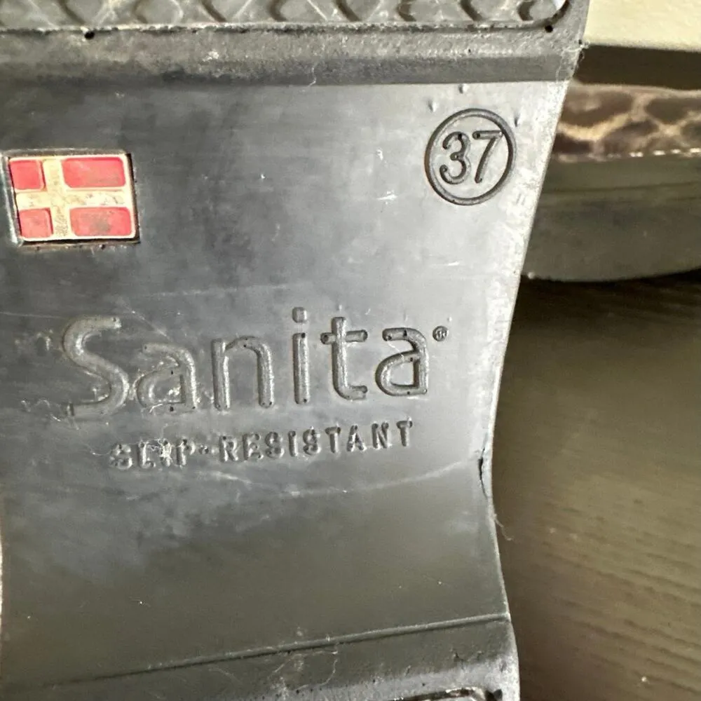 Sanita Shiny Black Leopard Clogs Nursing Working Comfort Clogs EU 37 US 6.5 - Image 7