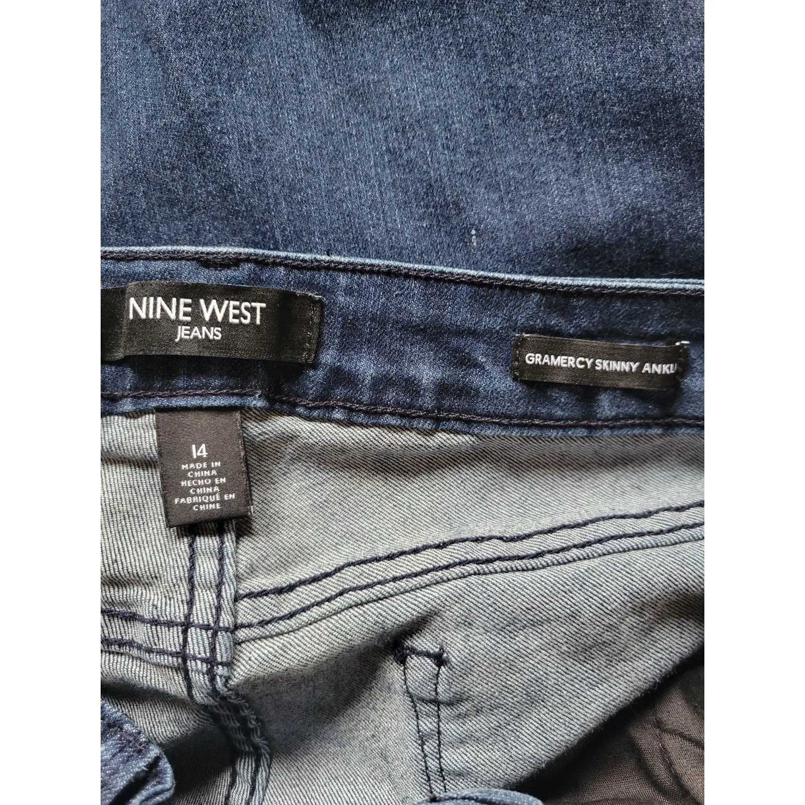 Nine West Jeans Gramercy Skinny Ankle Womens Mid Rise Stretch Blue Jeans Size 14 - Image 8