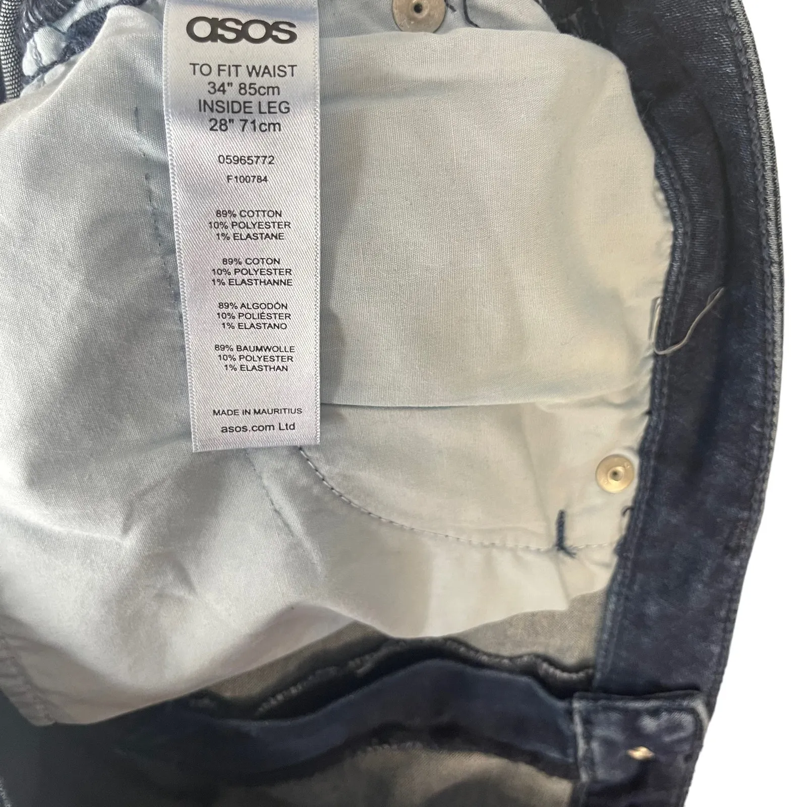 ASOS Denim Women's Plus Size 34/28 High Rise‎ Dark Wash Cropped Jeans - Image 7