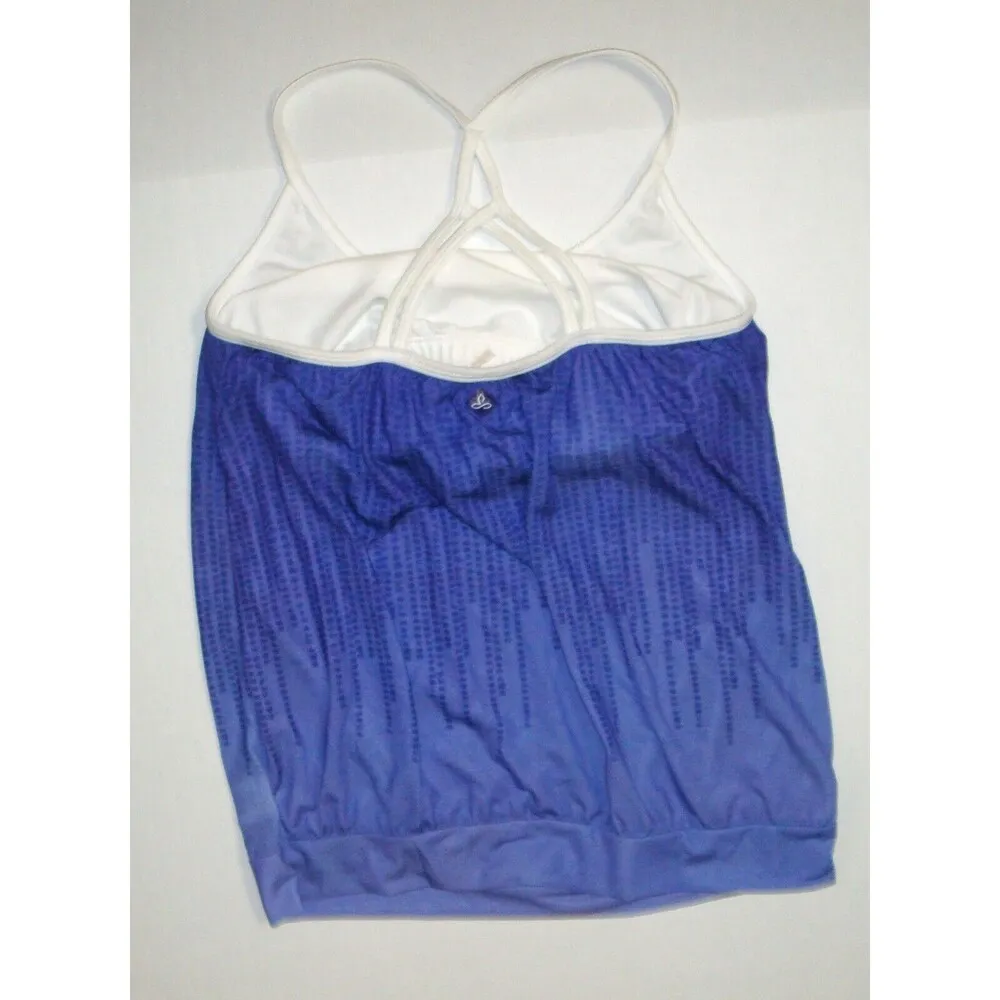 NWT Womens PrAna Yoga Pilates Strappy Top Bra New Meadow XS Indigo Purple White - Image 6