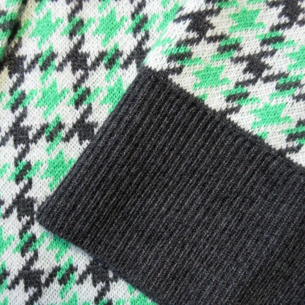 NWT J.Crew Ella in Ivory Neon Emerald Plaid Open-Front Long Sweater-Blazer XS - Image 3