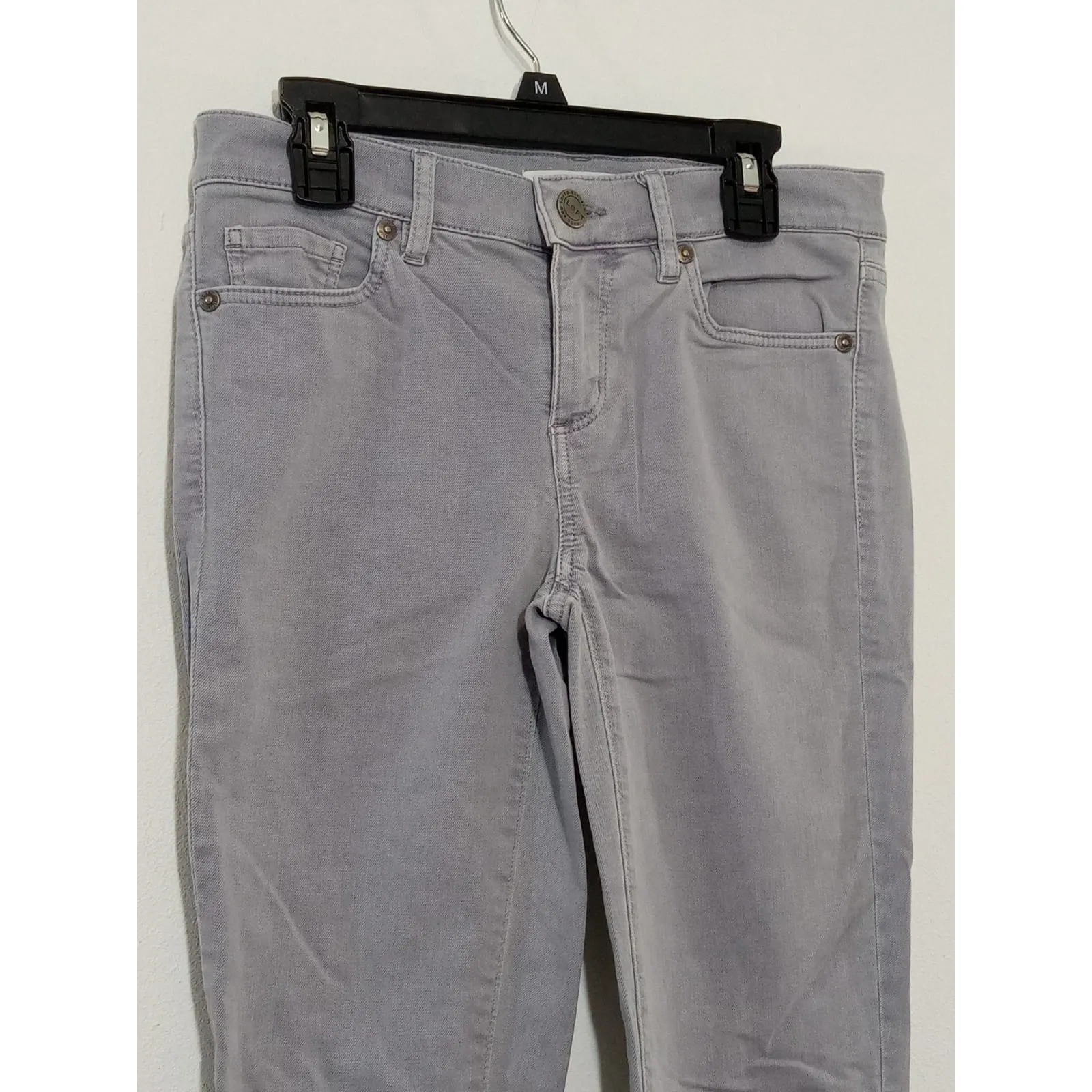 Ann Taylor Loft Women's Modern Skinny Crop Jeans Grey Raw Hem 24/00 - Image 3