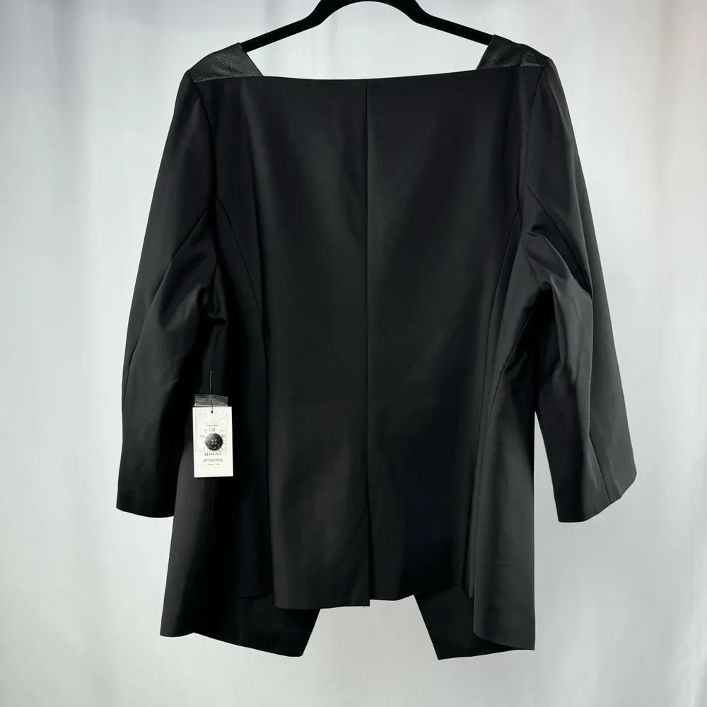 Eloquii NWT  Collarless Blazer‎ Jacket in Black Size 16 - Image 3