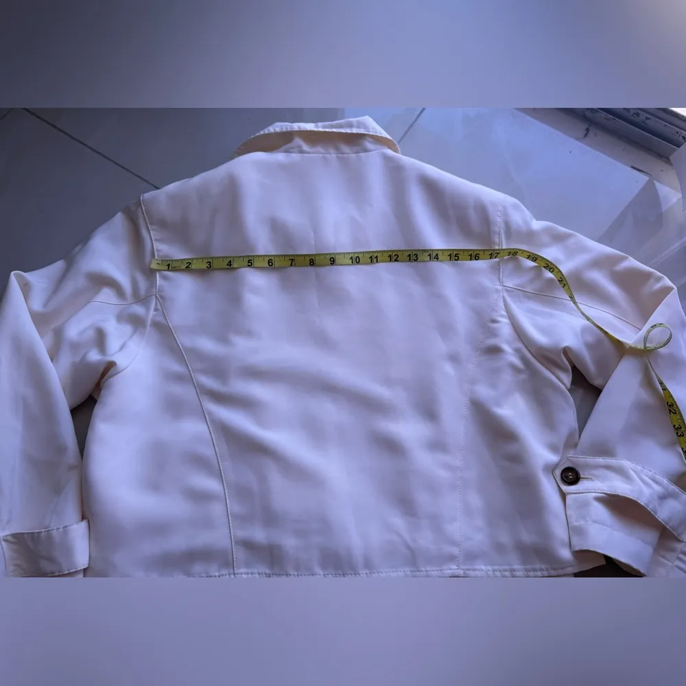 London Fog vintage jacket beige light zipper bottom tie long sleeve size M - Image 5