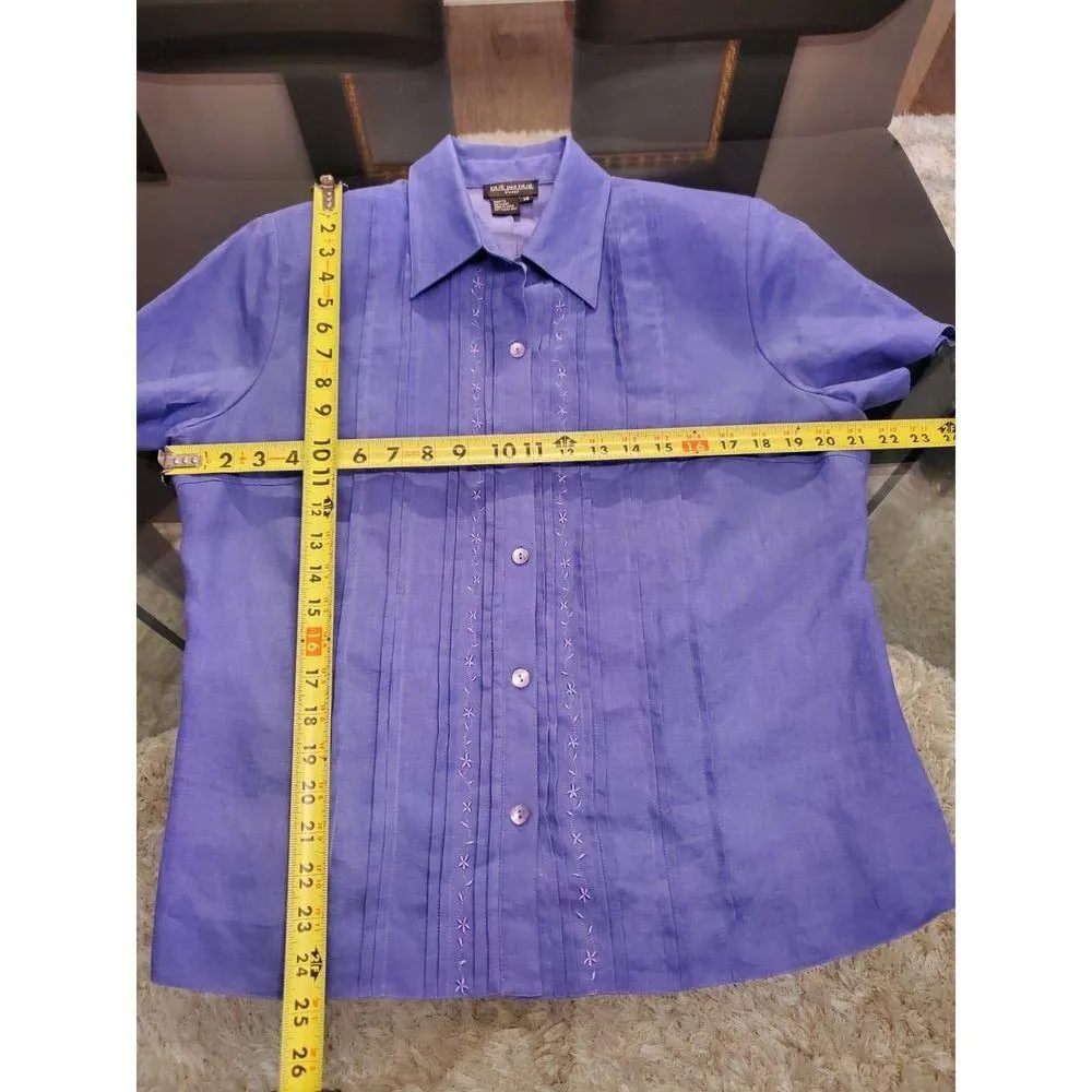 Due Per Due Women's Blue Linen Short Sleeve Shirt & Maxi Dress 2 Pc's Suit 14 - Image 11