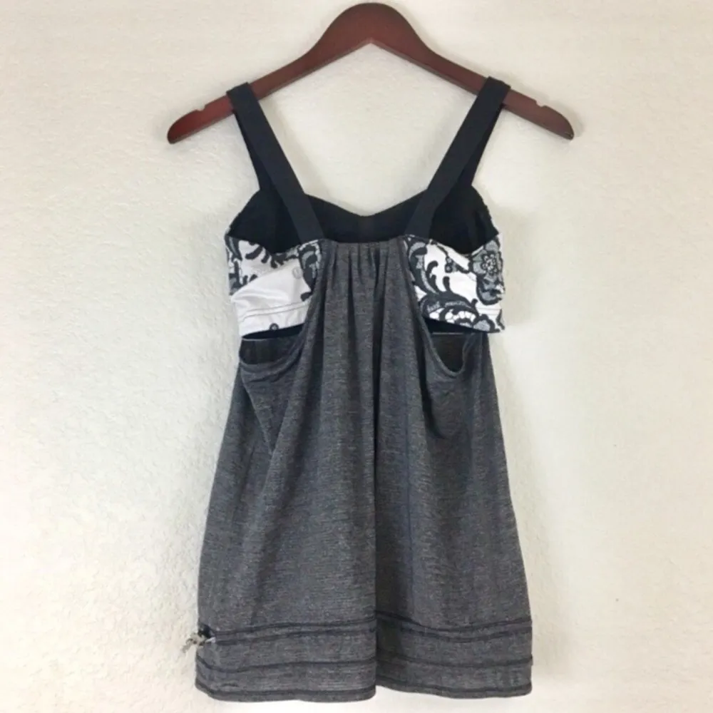 Lululemon Athletica Run: Back On Track Tank Black/Laceoflage Polar Cream Black 6 - Image 7