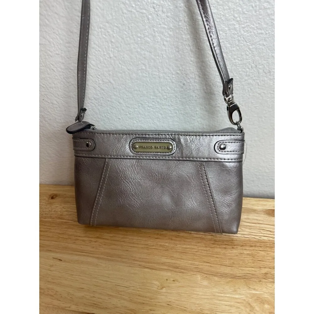 Franco Sarto Metallic Gold Falk Leather Crossbody Bag - Image 6