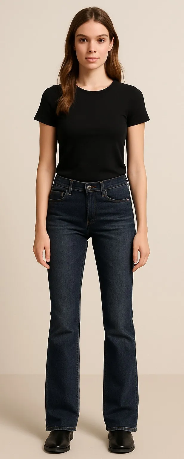 Vintage Y2K Distressed Bootcut Jeans Dark Wash Earl Jean Size 6 - Image 1