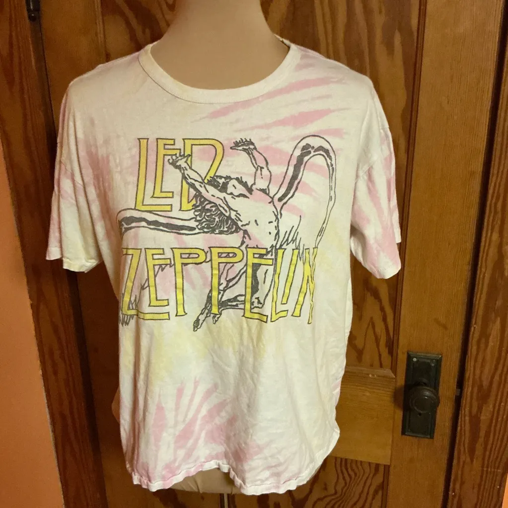 Led Zeppelin Swan Song Tie Dye Tshirt Pink - Image 6